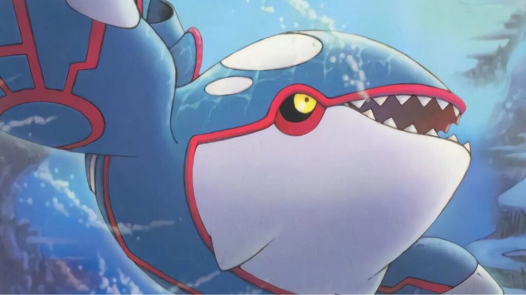 Pokémon legendario Kyogre bajo el agua