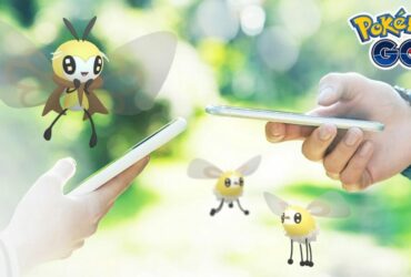 Cutiefly and Ribombee with Pokemon Go players