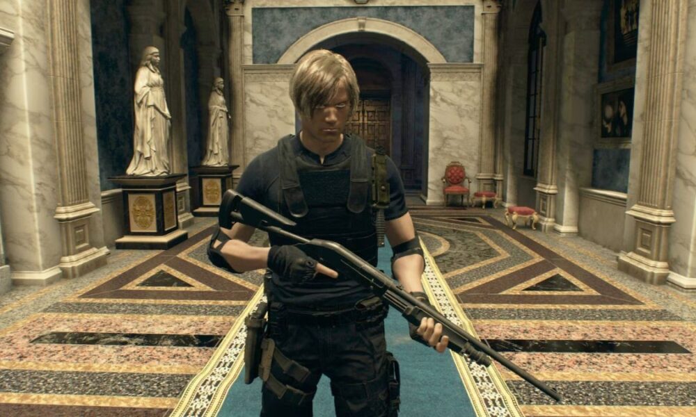 resident evil 4 leon kennedy with shotgun