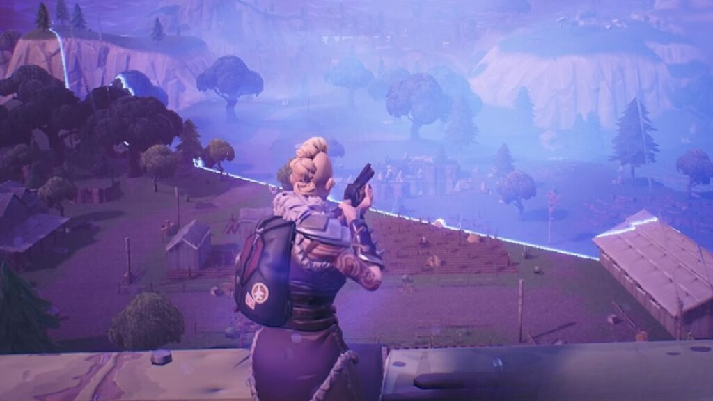 Jugador de Fortnite mirando la tormenta