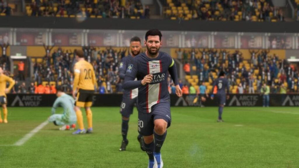 Messi celebrando en FIFA 23