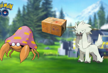 Parasect and Furfrou in a Pokemon Go Research background