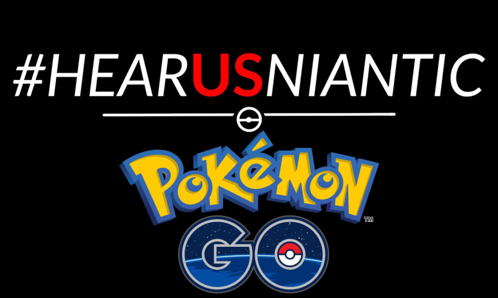 #HearUsNiantic hashtag with Pokemon Go logo