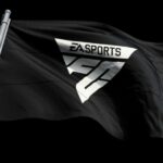 EA Sports FC logo on black flag