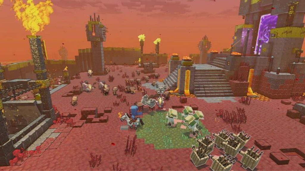 Un portal Nether en Minecraft Legends