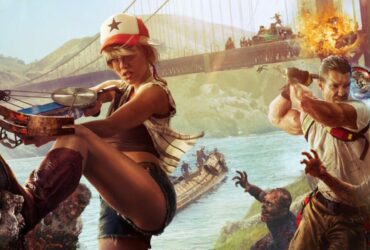 dead island 2 characters killing zombies poster