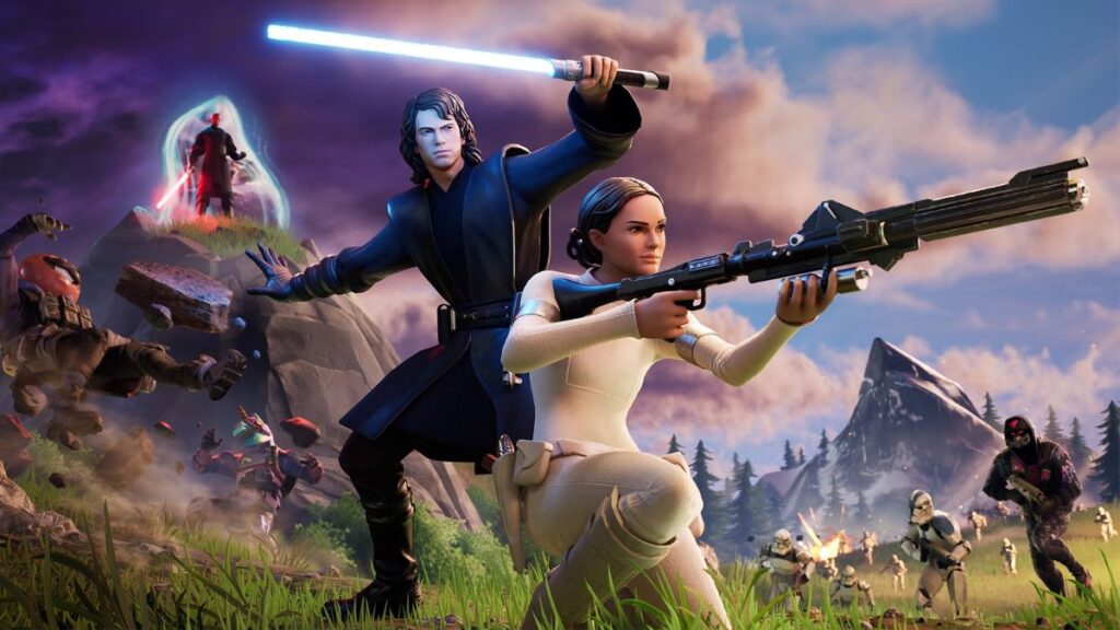 Anakin, Padmé y Darth Maul en Fortnite 