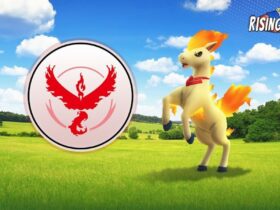 Ponyta with a Candela-inspired accessory in Pokemon Go