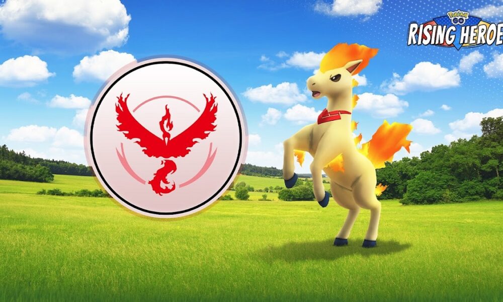 Ponyta with a Candela-inspired accessory in Pokemon Go