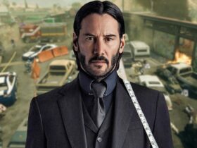 John Wick in front of Modern Warfare 2 map