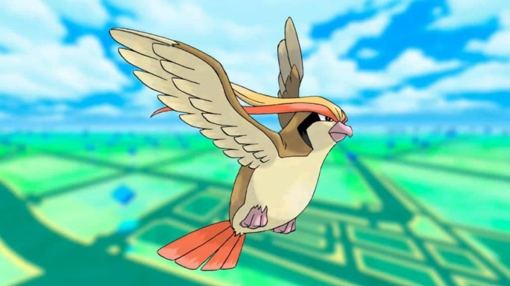 imagen de pidgeot de pokemon go ultra league con fondo de juego