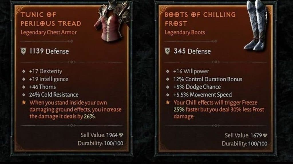 Objetos legendarios en Diablo 4