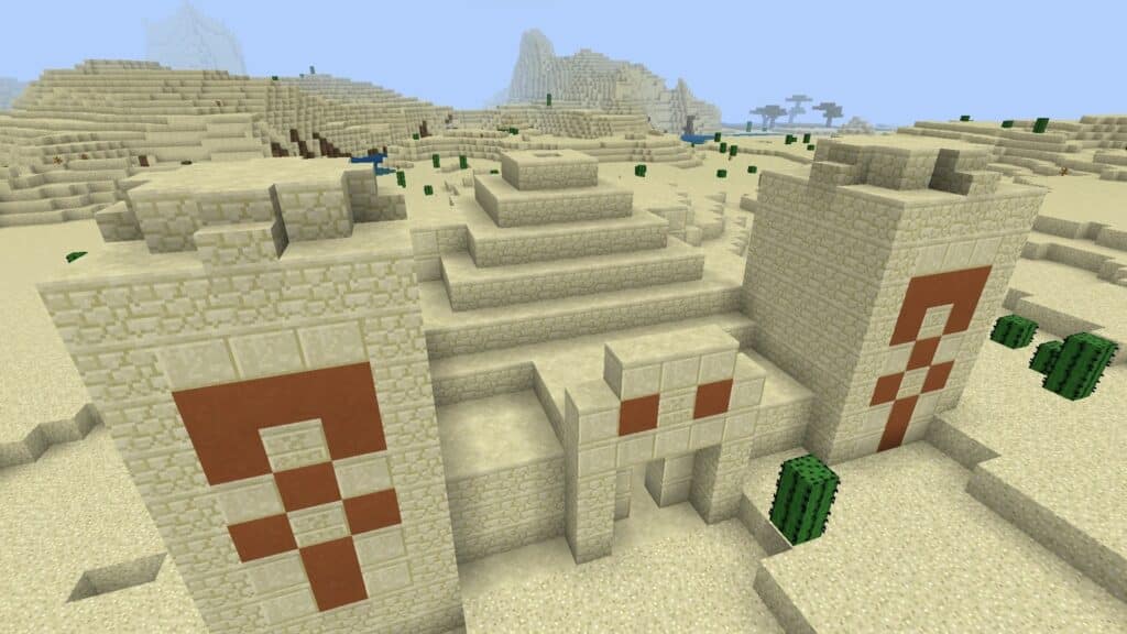 Un templo del desierto en Minecraft.