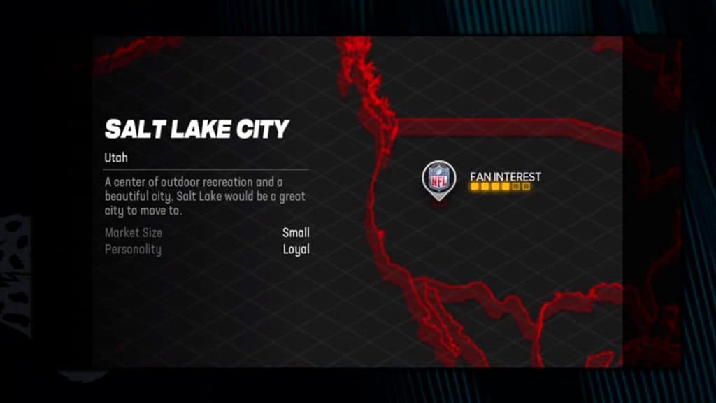 Salt Lake City como punto de reubicación en Madden 24