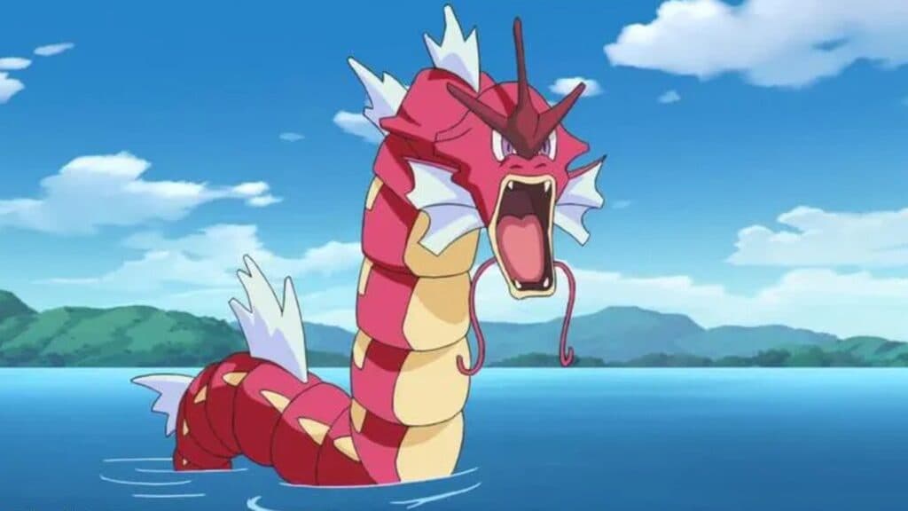 agua pokemon shiny gyarados en el anime