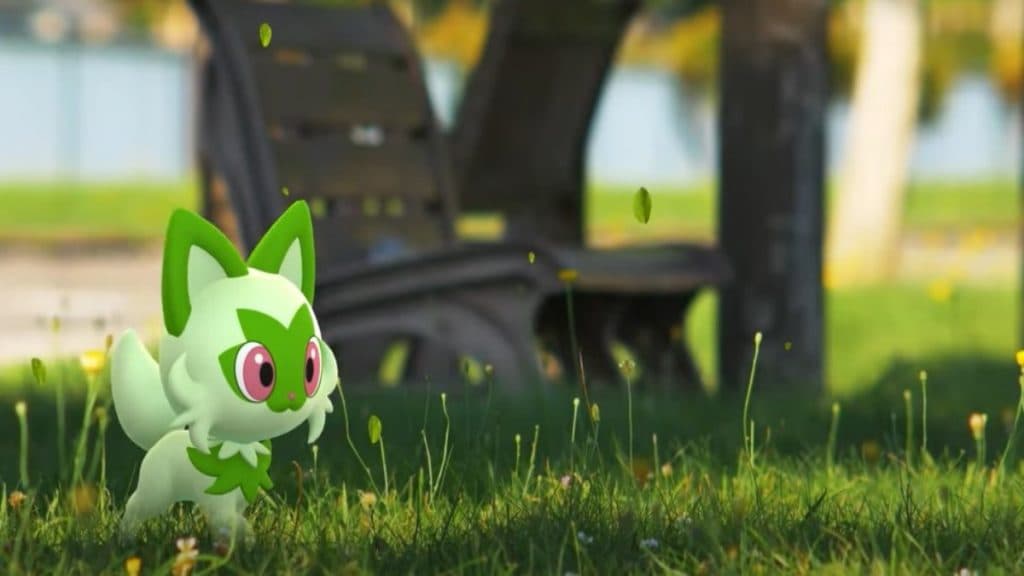 pokemon go sprigatito del tráiler de aventuras de a paldean