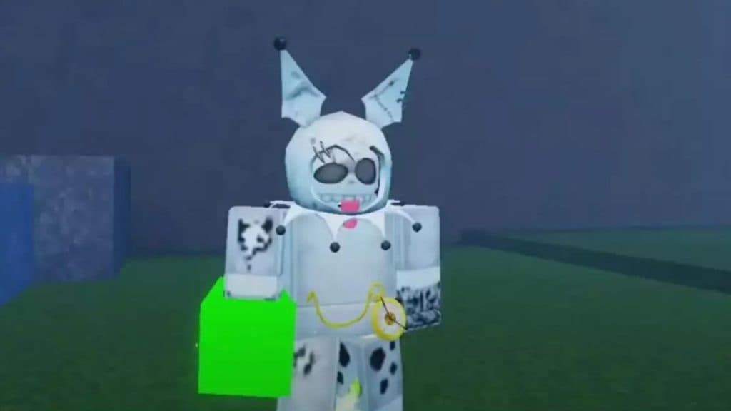 Personaje de Roblox Kaizen con un traje blanco