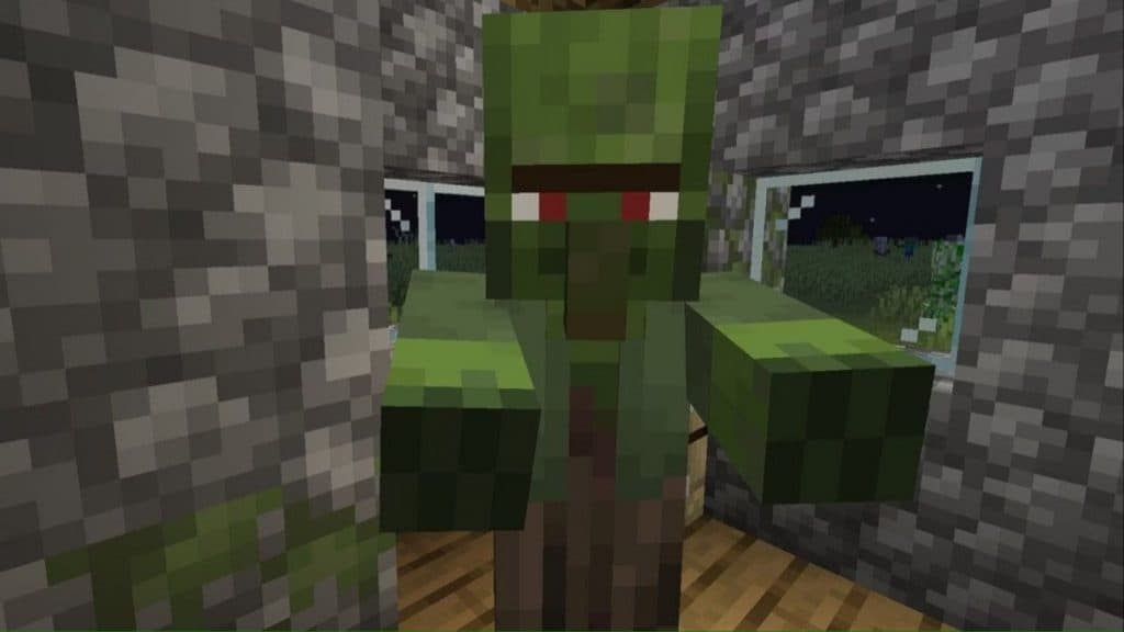 Aldeano zombie en Minecraft.