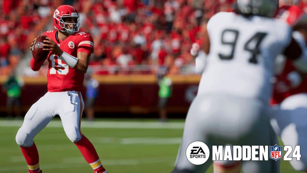 El mariscal de campo de los Kansas City Chiefs, Patrick Mahomes, en Madden 24