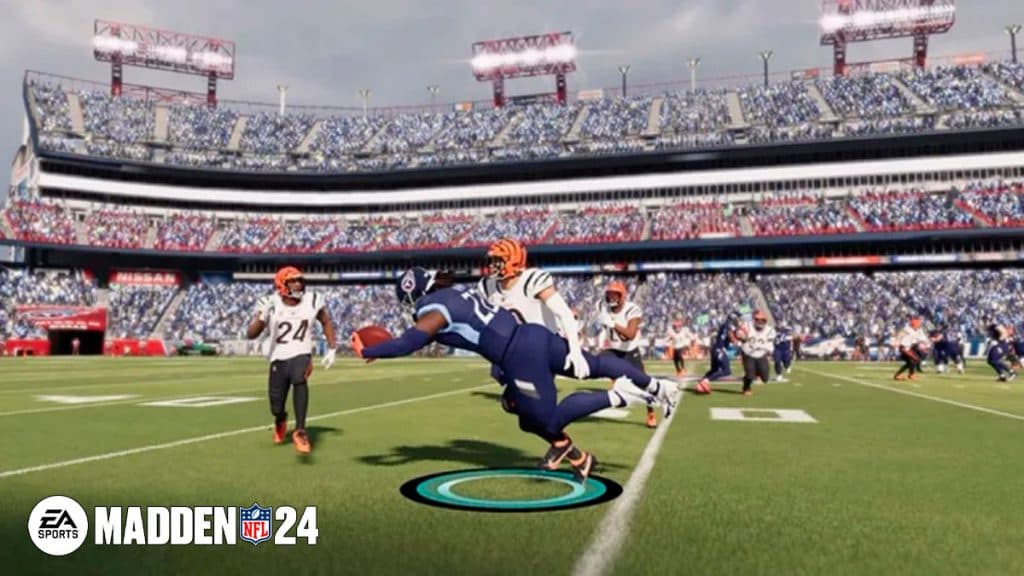 Derrick Henry buceando en Madden 24