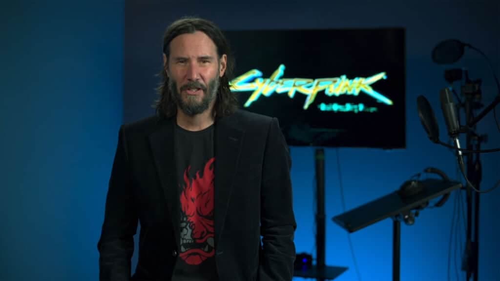 Keanu Reeves en el anuncio de la libertad fantasma de Cyberpunk 2077