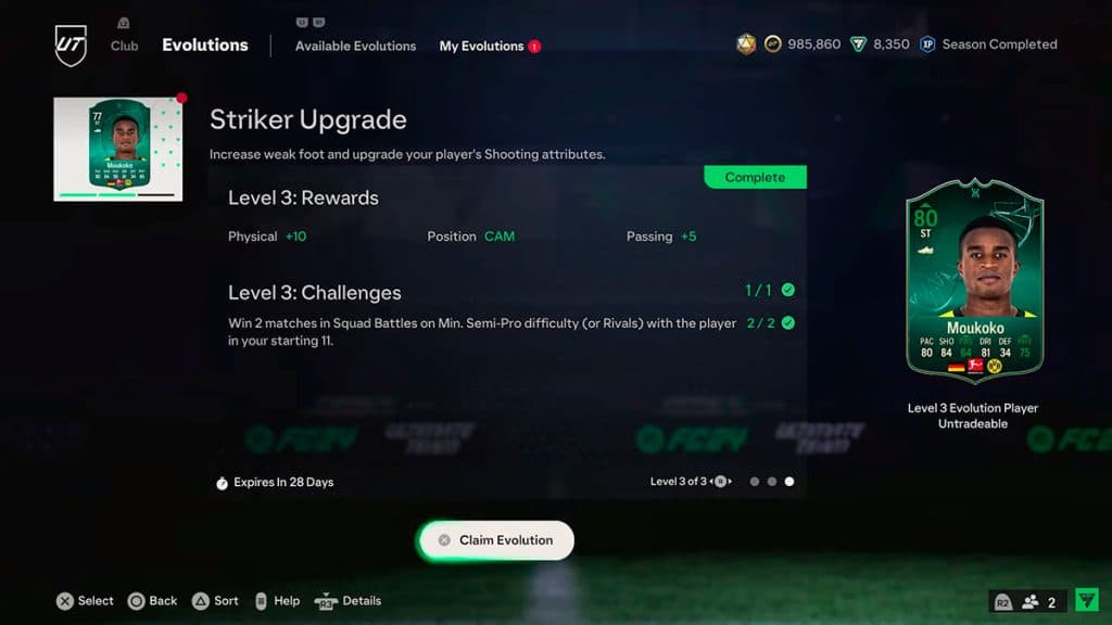 Requisitos y recompensas del nivel 3 de EA FC 24 Ultimate Team Evolution