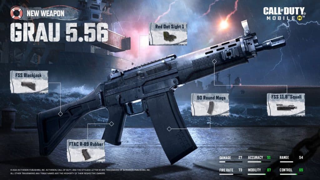 Equipamiento de Grau 5.56 en CoD Mobile