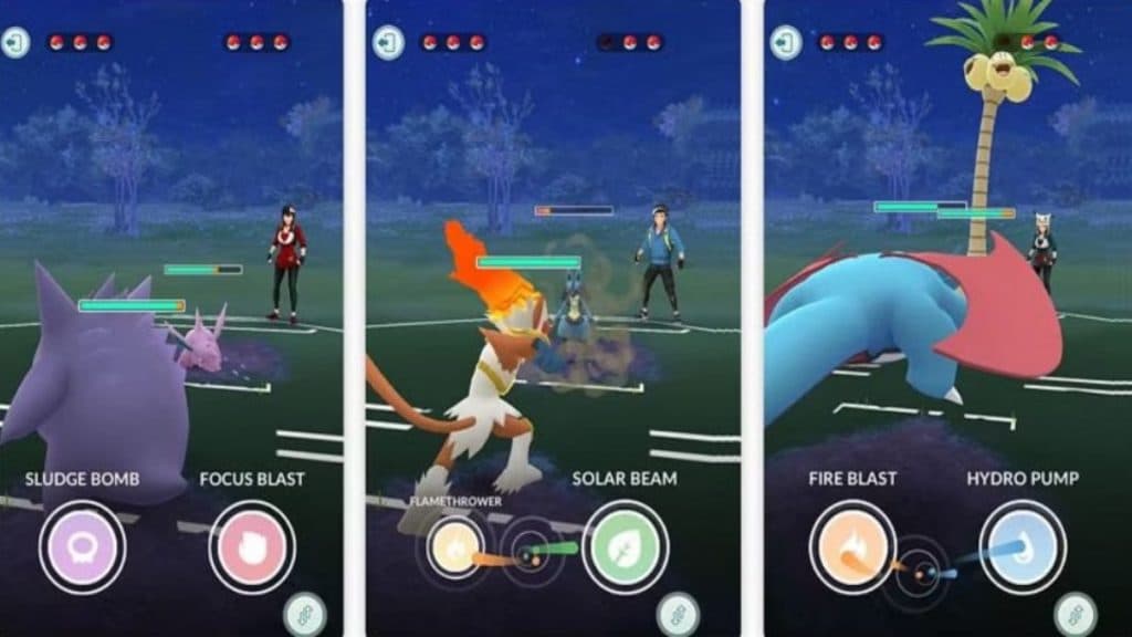 imagen de pantalla de batalla de pokemon go pvp