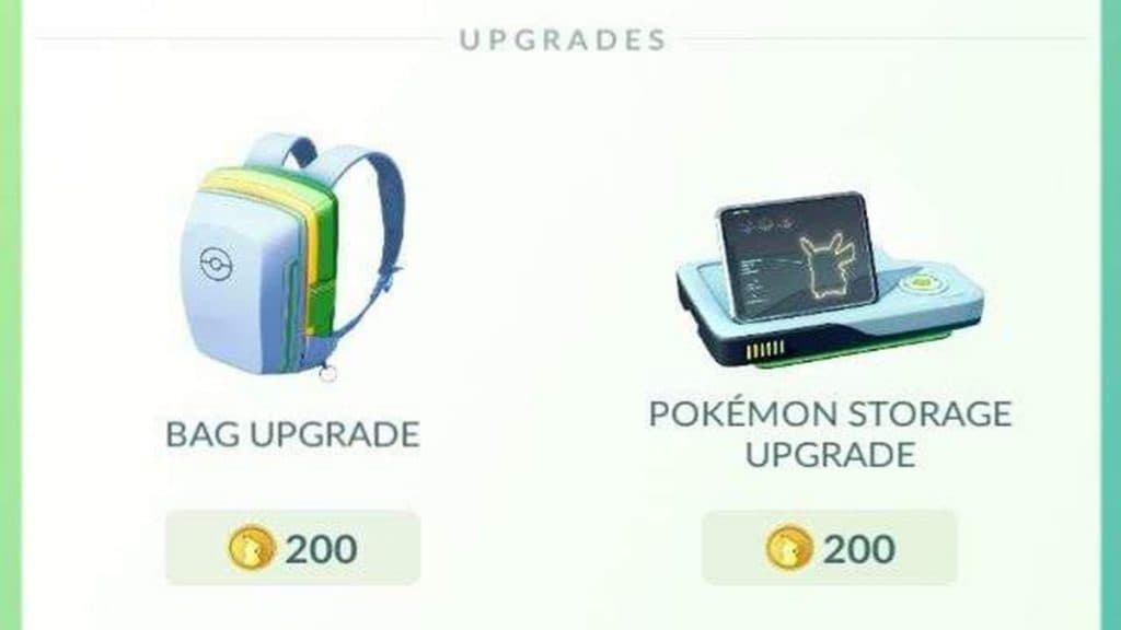 Inventario de Pokémon Go y actualizaciones de almacenamiento