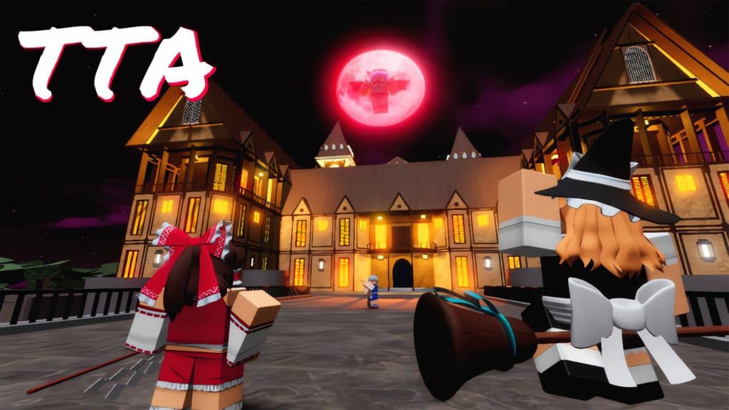 Dos personajes en Roblox Touhou Tower Assault.