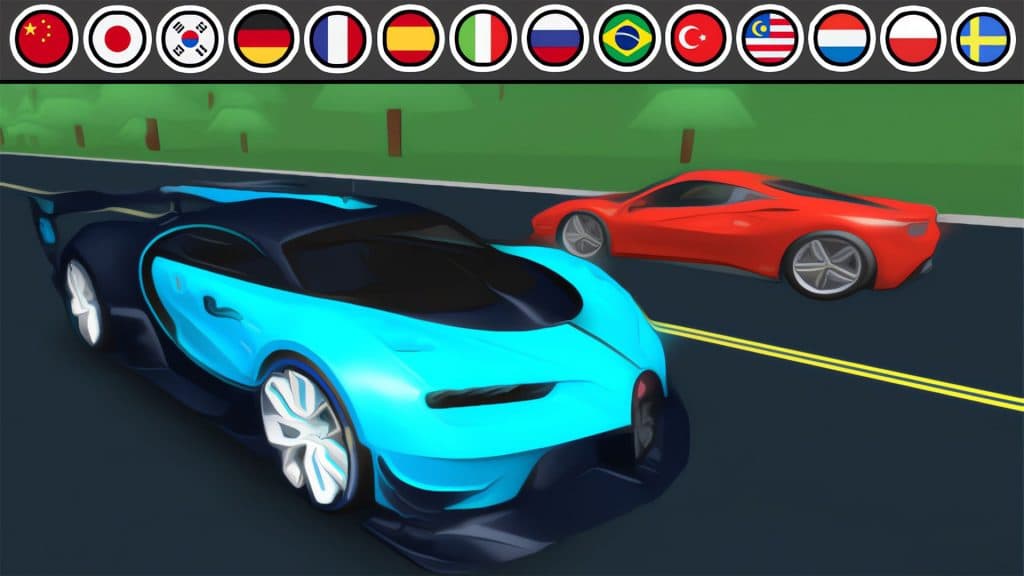 Coches en Roblox Vehicle Tycoon.