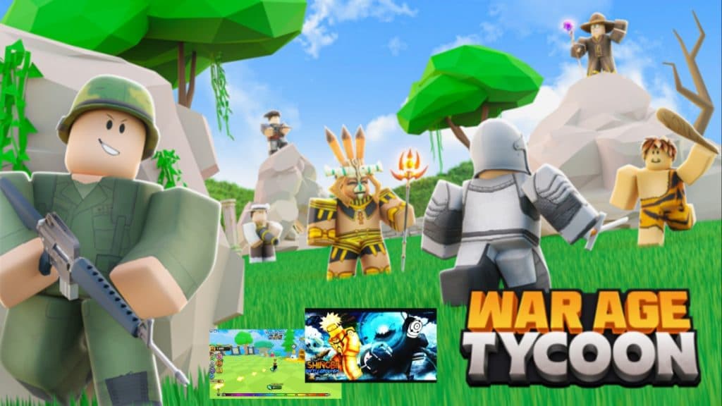 Los diferentes personajes que aparecen en War Age Tycoon de Roblox.