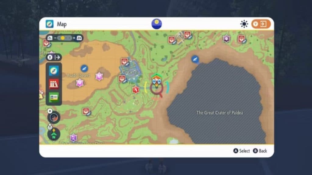 pokemon escarlata y violeta paldea mapa ubicación de piedra del anochecer