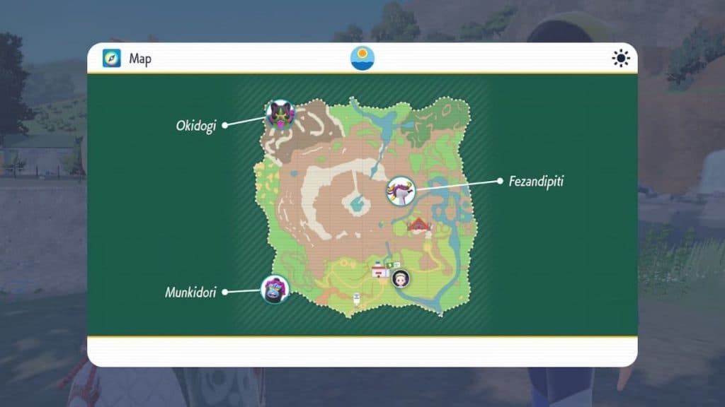 Pokémon Máscara verde azulado escarlata y violeta DLC Leal Tres ubicaciones en el mapa de la isla Kitakami