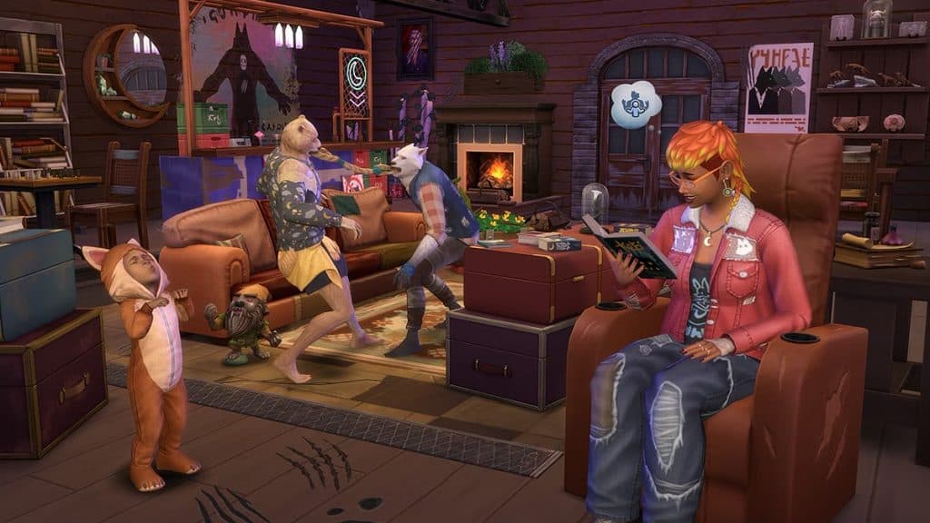 La familia de los hombres lobo de Los Sims 4