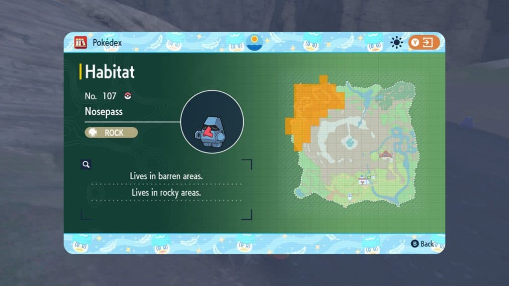 Nosepass Habitat Pokémon Scarlet & Violet DLC La máscara verde azulado