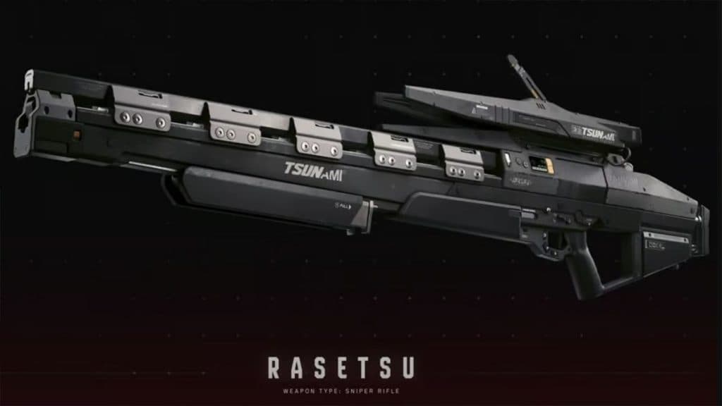 El rifle de francotirador Rasetsu en Cyberpunk 2077 Phantom Liberty