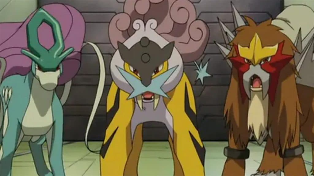 Anime Pokémon de Raikou, Suicune y Entei