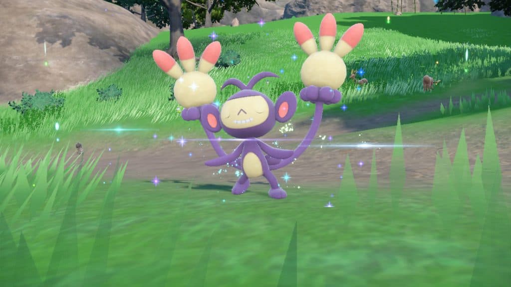 Ambipom Pokémon Violet DLC La máscara verde azulado