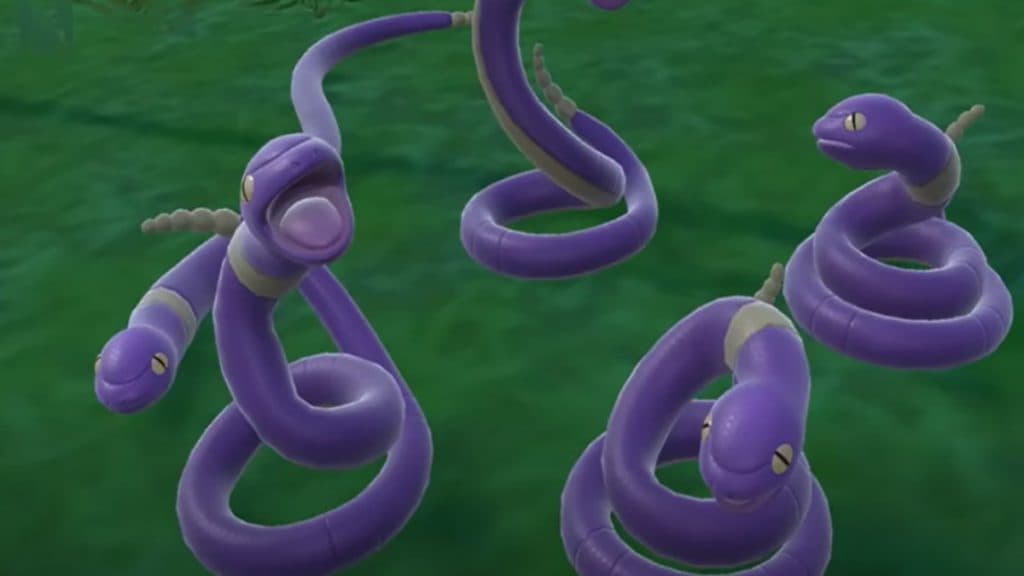 pokemon escarlata y violeta máscara verde azulado especies dlc arbok