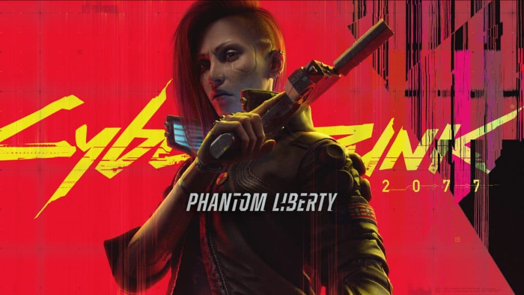 Personaje de Cyberpunk 2077 Phantom Liberty sosteniendo una pistola