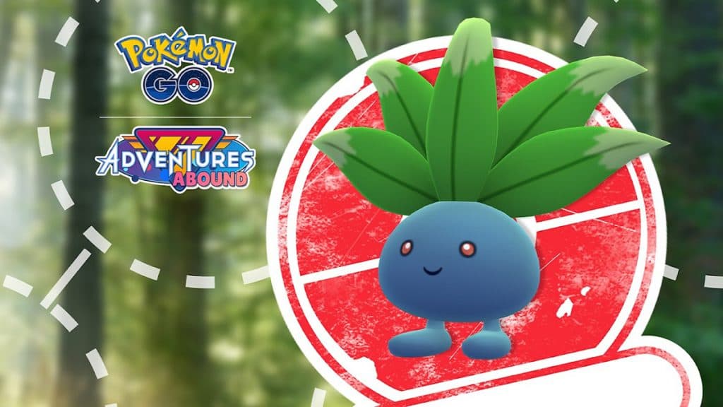 Oddish en la temporada de Abundancia de aventuras de Pokémon Go