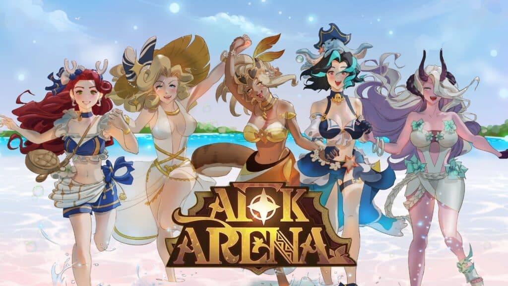 Arte promocional oficial de AFK Arena para la fiesta de verano