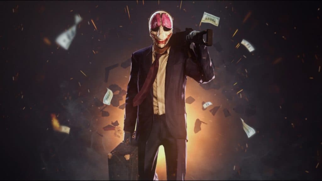 Un personaje de Payday 3 con una bolsa de dinero.