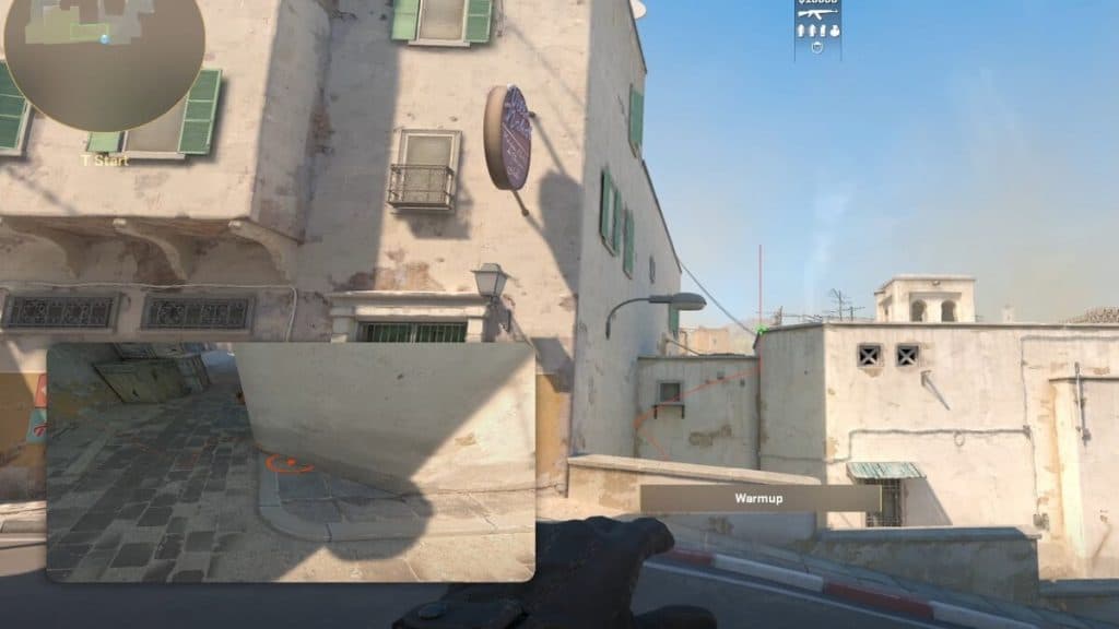 Alineación de humo de XBox de T spawn en Dust 2 en CS2