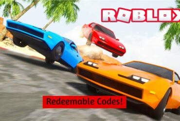 Three cars from Roblox Vehicle Legends in a race