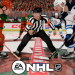 NHL 24 referee beginning a match