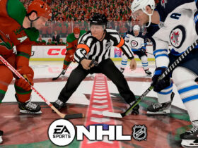 NHL 24 referee beginning a match