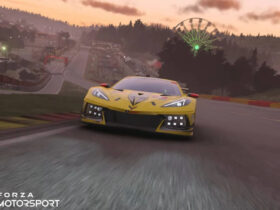 A Corvette racing in Forza Motorsport