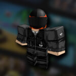 A Roblox character with gear.